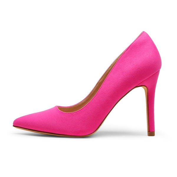 Pointed Toe Suede High Heel Pumps - FUCHSIA SUEDE - 2